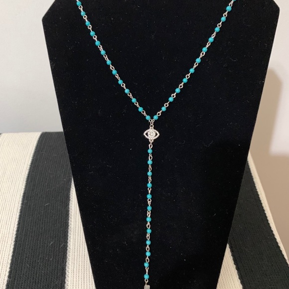 Target Turquoise Bead/Crystal Eye Necklace - Picture 2 of 7